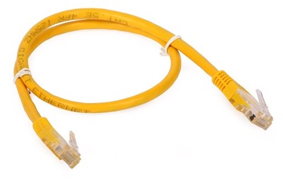 Kabel LAN Patchcord UTP 0.5m kat. 5e RJ45 żółty