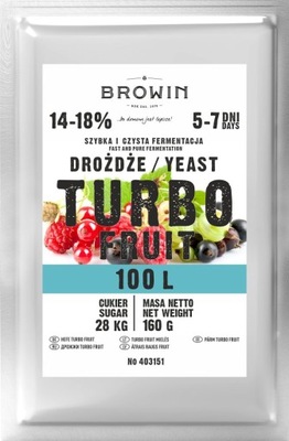 Drożdże gorzelnicze TURBO FRUIT 100l 5-7dni