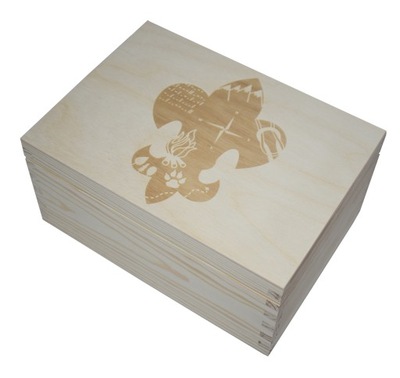 drewniane pudełko skrzynka z grawerem dla harcerza i zucha