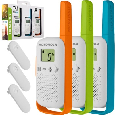 MotorolaT42 krótkofalówka walkie talkie trójpak