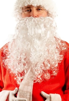 Święty Mikołaj Broda Świętego MIKOŁAJA wąsy Biała
