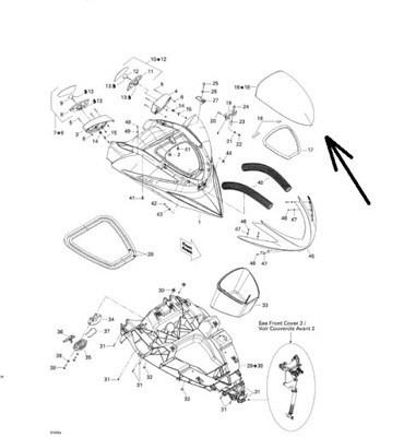 Osłona, klapka schowka Seadoo RXP 255 nr 269501777