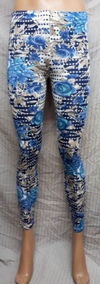 LEGGINSY GETRY DAMSKIE KWIATY KOLOROWE M 38