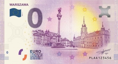 Banknot 0 Euro - Warszawa - 2019 - Folia Gratis !!