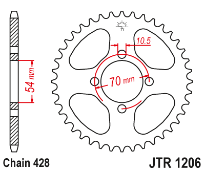 ЗУБЧАТКА ЗАДНЯЯ JT 42Z 428 HONDA CBR 125 04-10