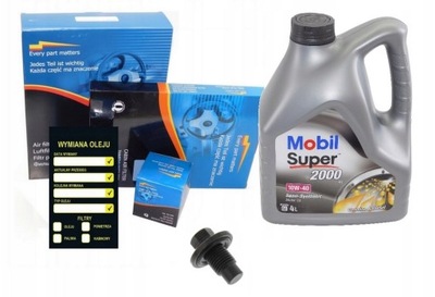 FILTROS + ACEITE MOBIL 10W40 4L FORD FIESTA 6 VI 1.6 16V 100KM  