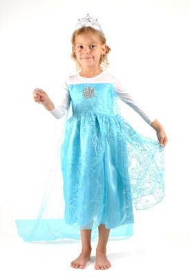 Kostium strój sukienka Elsa Kraina Lodu Frozen 120