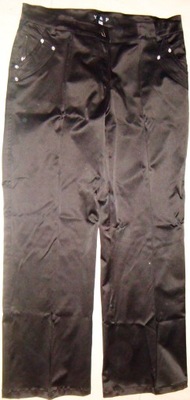 Legginsy spodnie M 38-40 leggins czarn suwak błysk