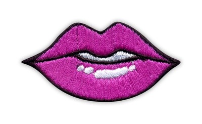 Naszywka - Różowe USTA - pink lips HAFT
