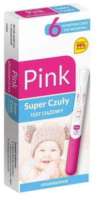 STRUMIENIOWY TEST CIĄŻOWY PINK SUPER CZUŁY