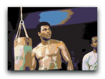 MUHAMMAD ALI - OBRAZ 80x60 - canvas plakat bokser