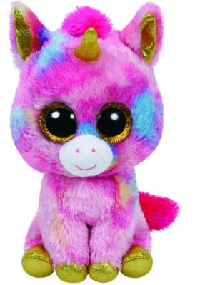 Maskotka Ty Beanie Boos kolorowy jednorożec FANTASIA, 15 cm - Regular