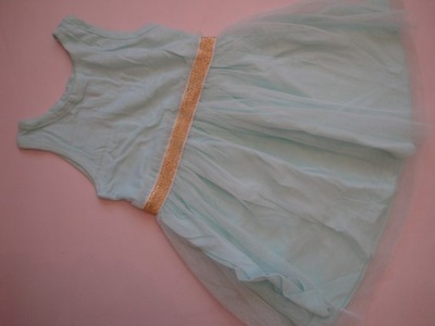 PRZEWIEWNA błękitna sukienka z tiulem r.98
