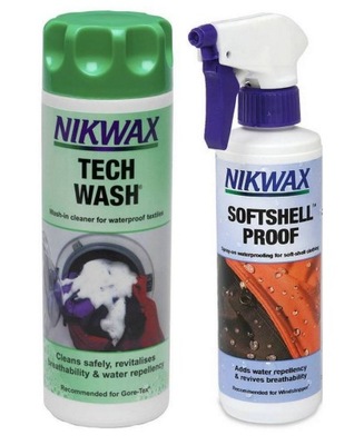 Zestaw Nikwax TECH WASH + SOFTSHELL Spray 2x300 ml
