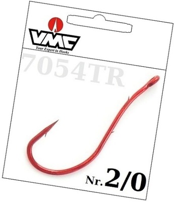 10 x VMC 7054 TR Nr.2/0 WORM HOOK KUTE VANADOWE