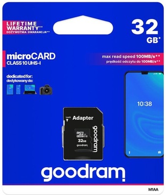 Karta pamięci Micro SDHC 32GB Adapter SD Mikro UHS