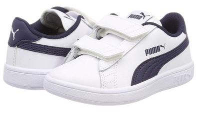 PUMA SMASH 365173 SKÓRZANE / dziecięce NA RZEPY 32