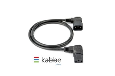 Kabel IN/OUT IEC C13/C14 3x1mm 0,75m kątowy Kabbe