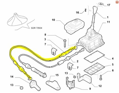 CABLE CAMBIOS DE TRANSMISIÓN FIAT BRAVO (07- ), STILO/ LANCIA DELTA 55225099  