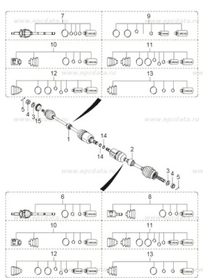 Привідний вал шарнір підпора kia sportage toyota vw фото №1