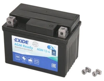 AKUMULIATORIUS EXIDE AGM12-4 12V YTX4L-BS EXIDE READY 3AH 50A LODZĖ 