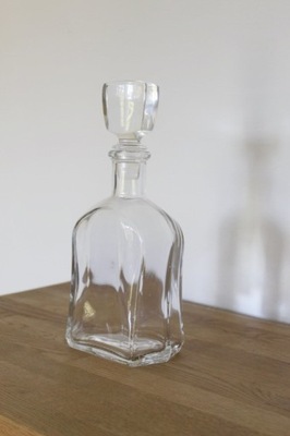 Karafka szklany korek kształt płaskiej butelki