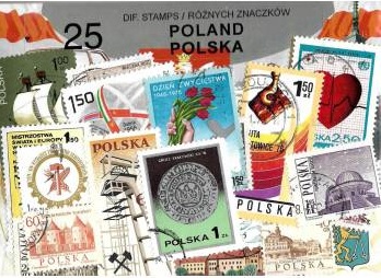 Zestaw 25 znaczków pocztowych - POLSKA