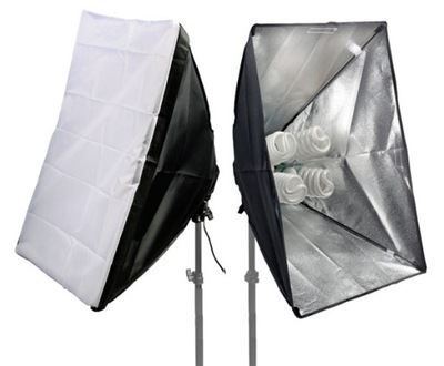 LAMPA światła ciągłego na 4 żarówki+ softbox 60x90