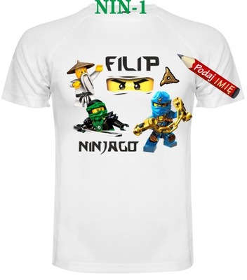 Koszulka Lego Ninjago imię dziecka 140 cm T-shirt