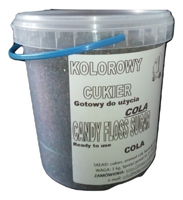 KOLOROWY cukier smakowy DO WATY CUKROWEJ Cola 1kg