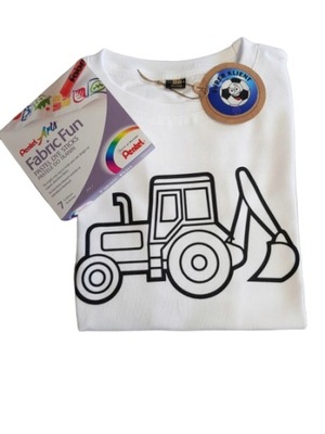 Koszulka T-shirt biała do kolorowania prezent r.98