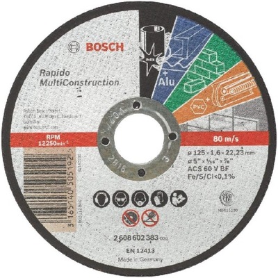 BOSCH DISCO TNACA 125X1,6MM UNA PARA WSZYSTKIEGO  