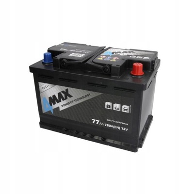 Акумулятор 12v 4max ecoline 77ah 760a p+ фото №1