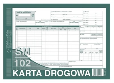 801-1 KARTA DROGOWA SM/102 Ciężarówki NUMEROWANA