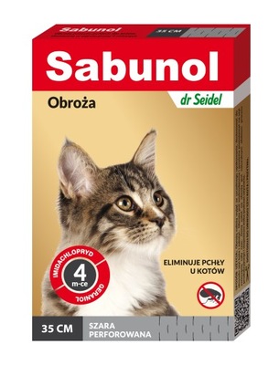 Sabunol obroża dla kota szara 35cm