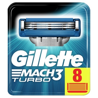 Gillette Mach 3 Turbo 8 szt imp USA wkłady ostrza