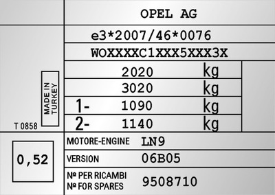 OPEL PEGADURA TABLA LIMPIA ZASTEPCZA  