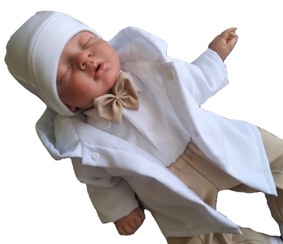 KELLO - Biała kurteczka kurtka na 50 cm na chrzest