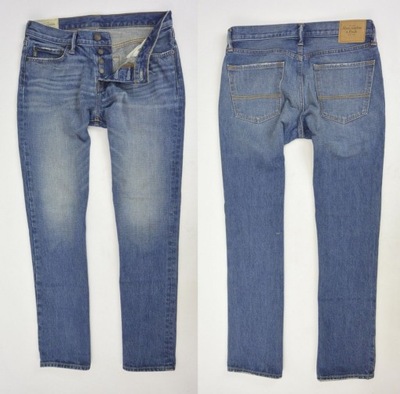 ABERCROMBIE AND FITCH JEANS SPODNIE PROSTE W32 L32