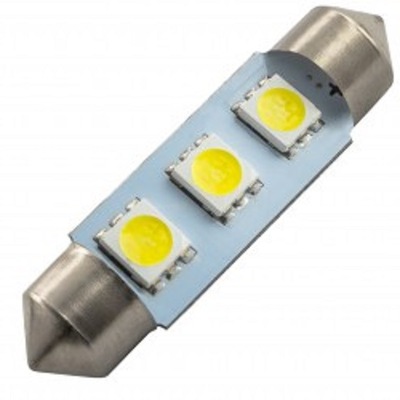 LUZ DIODO LUMINOSO LED TUBULADURA C5W SV8.5 3 SMD 5050 12V 42MM  