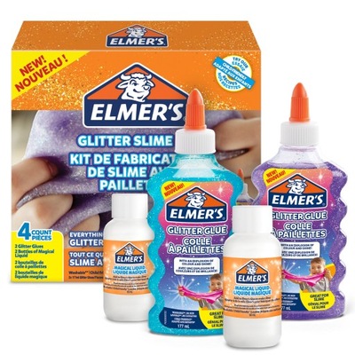 ELMERS Zestaw GLITTER do SLIME kleje aktywatory