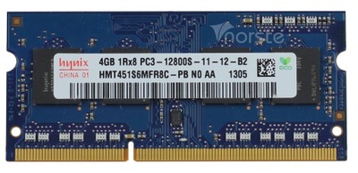 PAMIĘĆ RAM 4GB DDR3 SO-DIMM DO LAPTOPA PC3 12800S 1600MHz