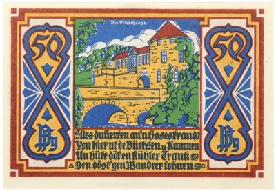 Osnabruck - BANKNOT - 50 Pfennig 1921 - Stan UNC 2