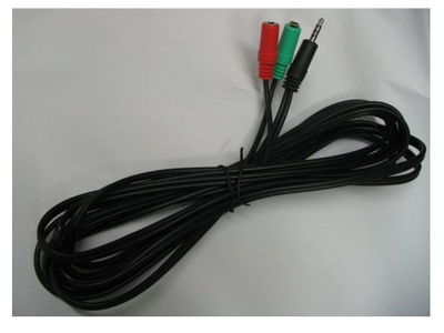 Kabel przedłużacz Mini Jack 4pin 2x minijack 3 pin