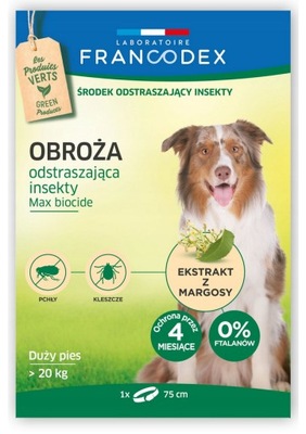 Francodex - obroża odstraszająca insekty dla dużych psów powyżej 20 kg
