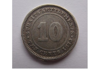 10 CENTÓW 1873 Straits Settlements *F03*