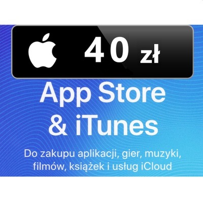 App Store iTunes 40 zł Doładowanie Apple, iPhone