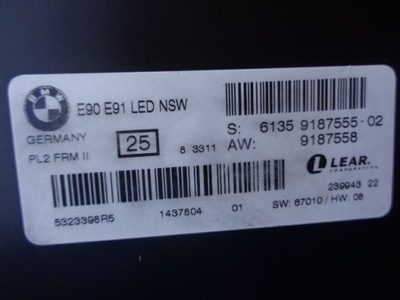 Модуль світла bmw e90 e91 led nsw 9187555-02 фото №1