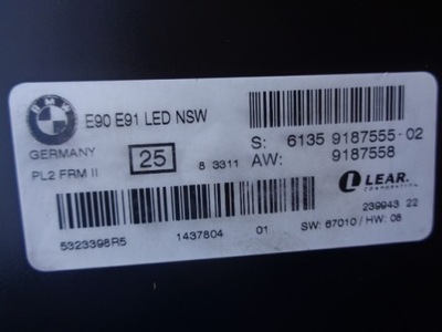 MODULIS ŽIBINTŲ BMW E90 E91 LED NSW 9187555-02 