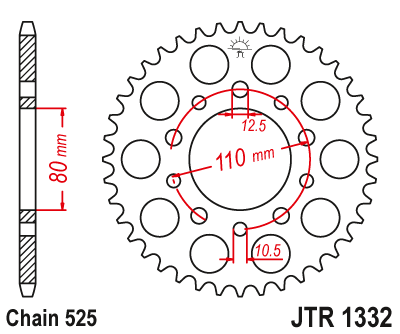 ЗУБЧАТКА ЗАДНЯЯ JT 40Z 525 HONDA CB500/CB750